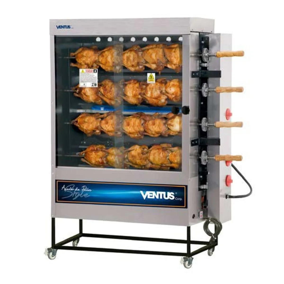 Asador de Pollo 4 espadas con quemador tubular RAC CHILE