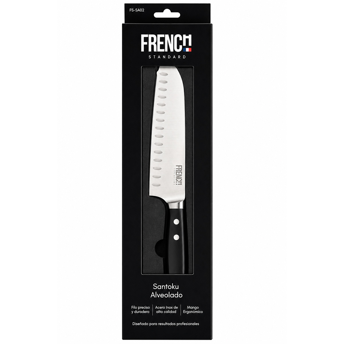 SANTOKU ALVEOLADO 18 cm FRENCH STANDARD RAC CHILE 2