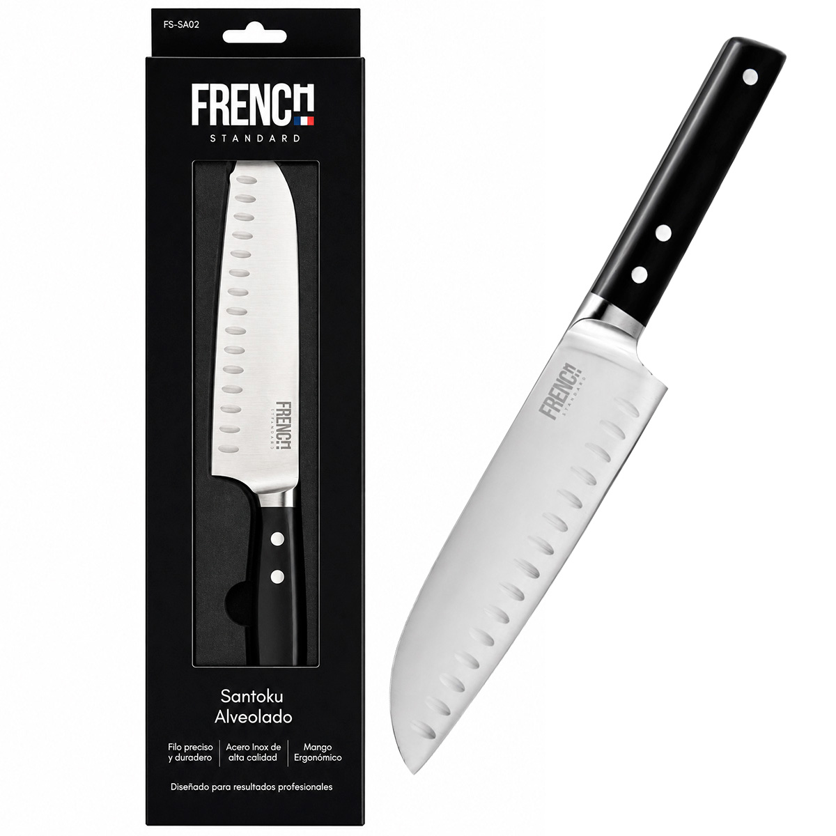 Santoku Alveolado 18 cm FS-SA02 FRENCH STANDARD RAC CHILE 1