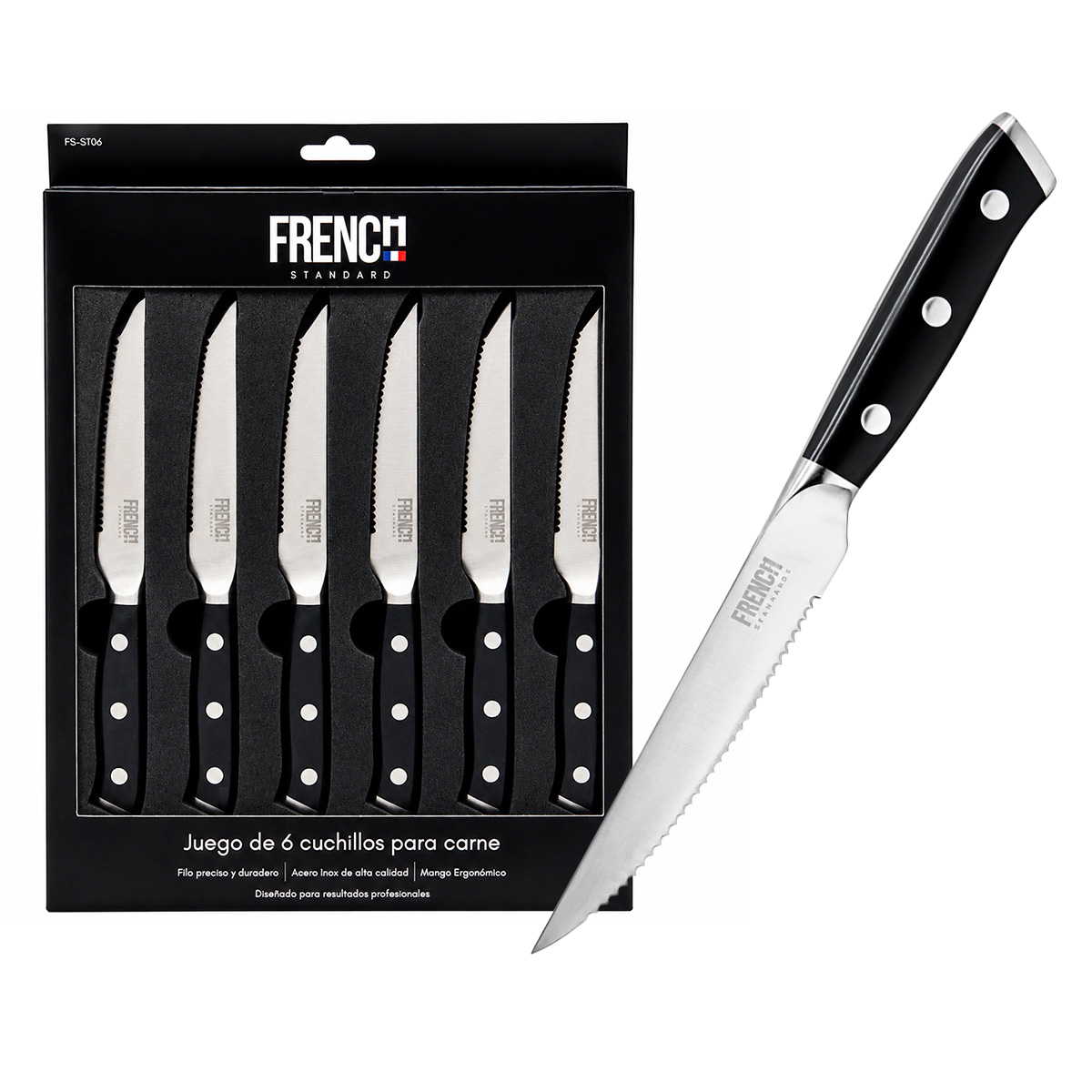 Set de 6 Cuchillos para Steak FS-ST06 FRENCH STANDARD RAC CHILE 1