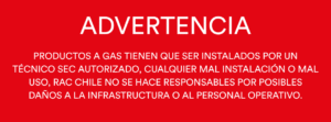 ADVERTENCIA TECNICO SEC AUTORIZADO PARA INSTALACION EQUIPOS A GAS