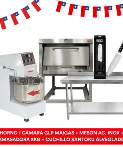 PACK 18 LA EMPANÁ BRAVA | Amasadora + Horno + Mesón + Santoku RAC CHILE
