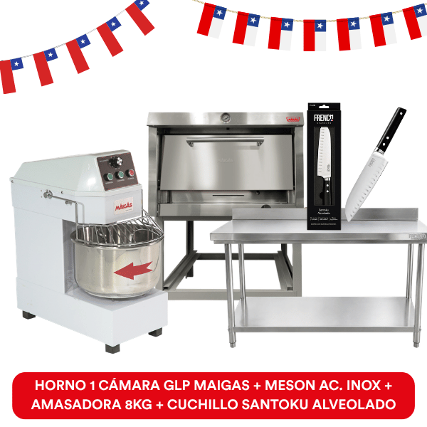 PACK 18 LA EMPANÁ BRAVA | Amasadora + Horno + Mesón + Santoku RAC CHILE