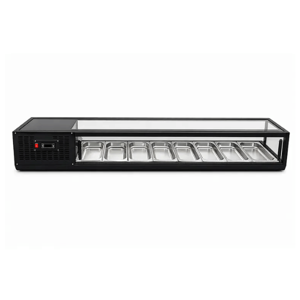 Vitrina Sushi Negra Recta 1800 mm rac chile 2